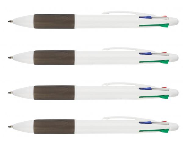 multicolor plastic ball pen for school & office writing, 4 colors plastic