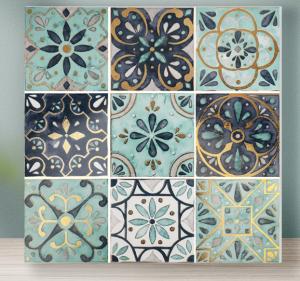  PRIMERA 8.2mm Crystal Polished Tile Decorative Green Golden Silver Line 20x20cm Manufactures