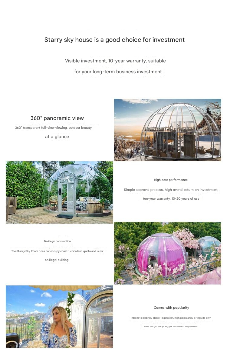 PC Outdoor Bubble House Combination for Camping Hotel Homestay Bar and Transparent Yurt Tent