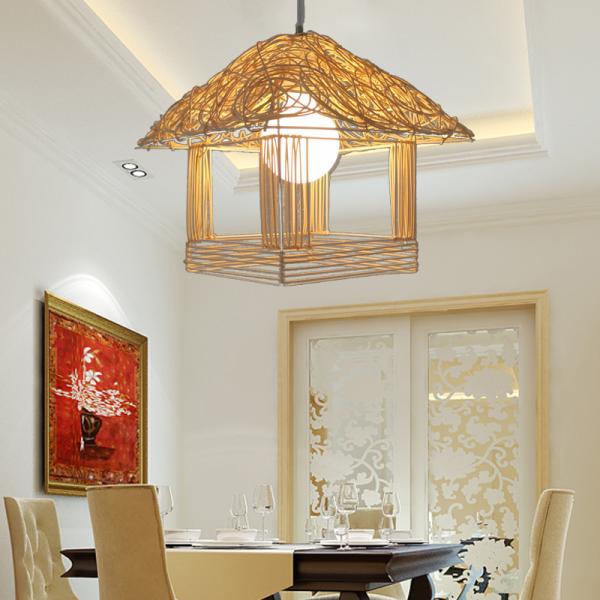 Nordic Style Cage cane pendant lights For Kitchen Dining room Bedroom Lighting