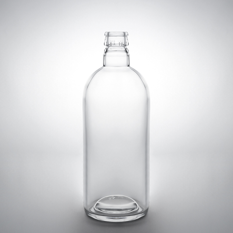 Custom Shape Glass Collar Material Manufacture Grade Liquor Bottles with Custom Caps