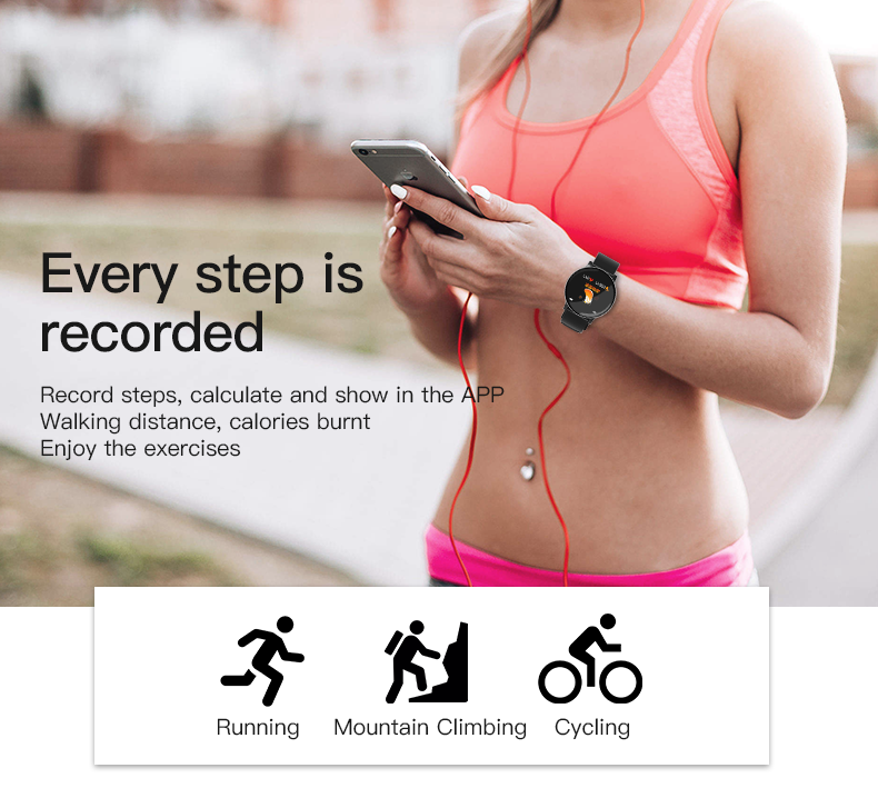 T500 W8 V8 Smart Watch Waterproof Health Exercise Bracelet Sleep Tracker chronograph