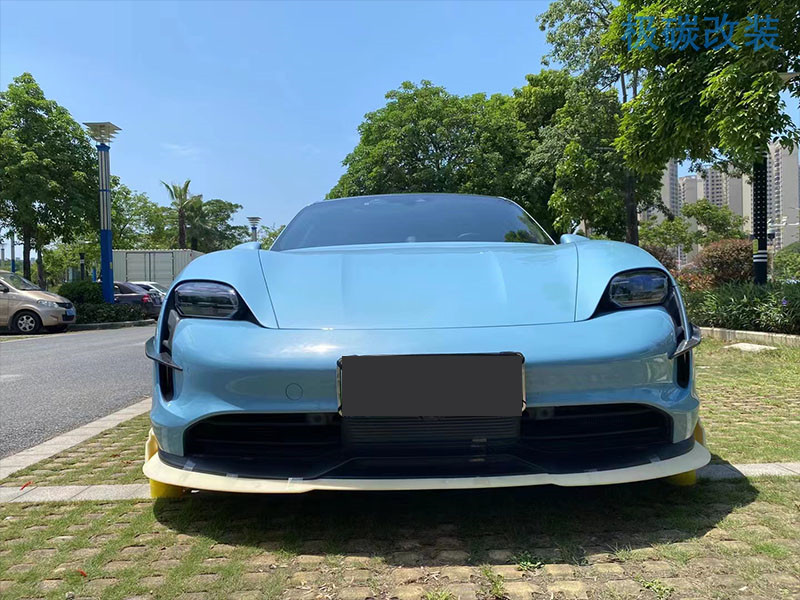 Auto Parts for Porsche Taycan Carbon Fiber Body Kit TAYCAN Upgrade REVOZPORT Style Front Shovel Diffuser Spoiler Body Kit