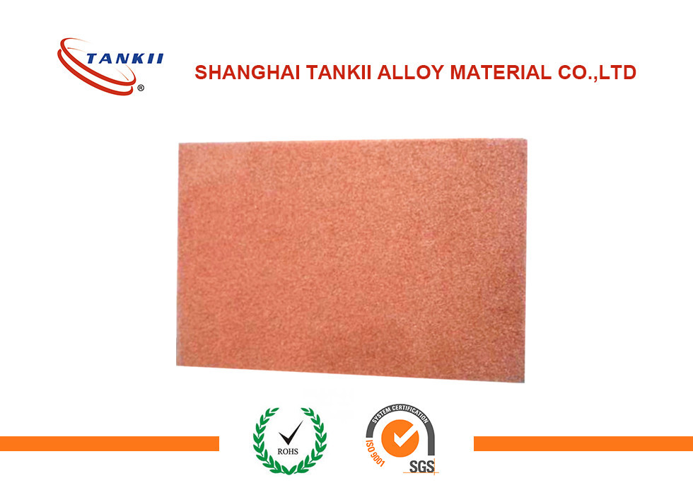 Red Copper Metal Foam Sheet Lower Ash Rate For Fire Extinguisher Width 50 - 960mm