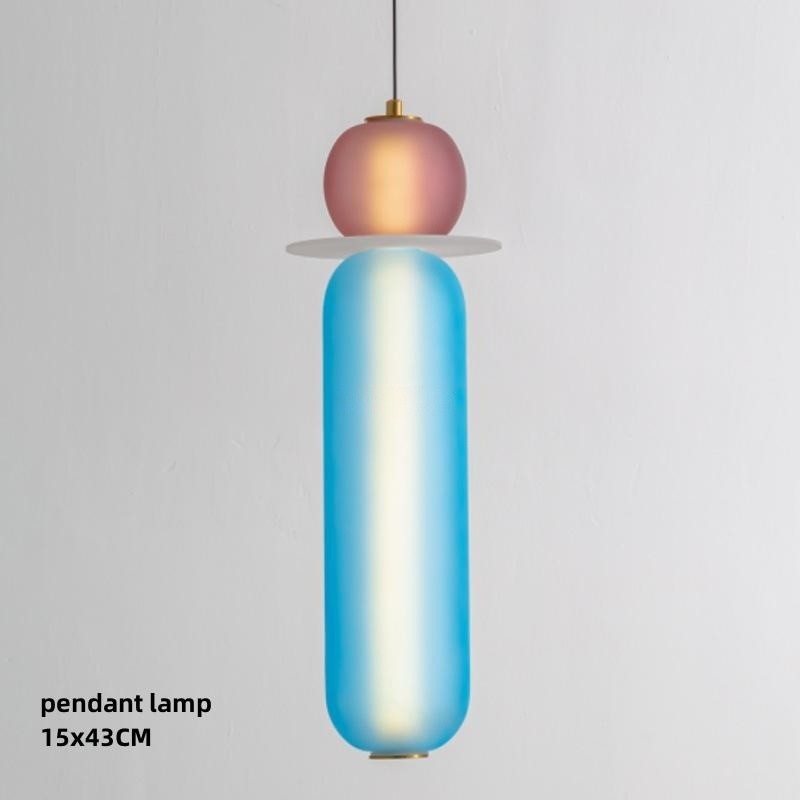 Designer Colored Pendant Lamps LED Stained Glass Pendant Light Bar Shop Restaurant Light(WH-AP-603)