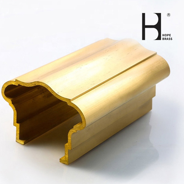 OEM Brass Bar Rail Fittings , C38500 Brass Rail Profiles For hotel decoration