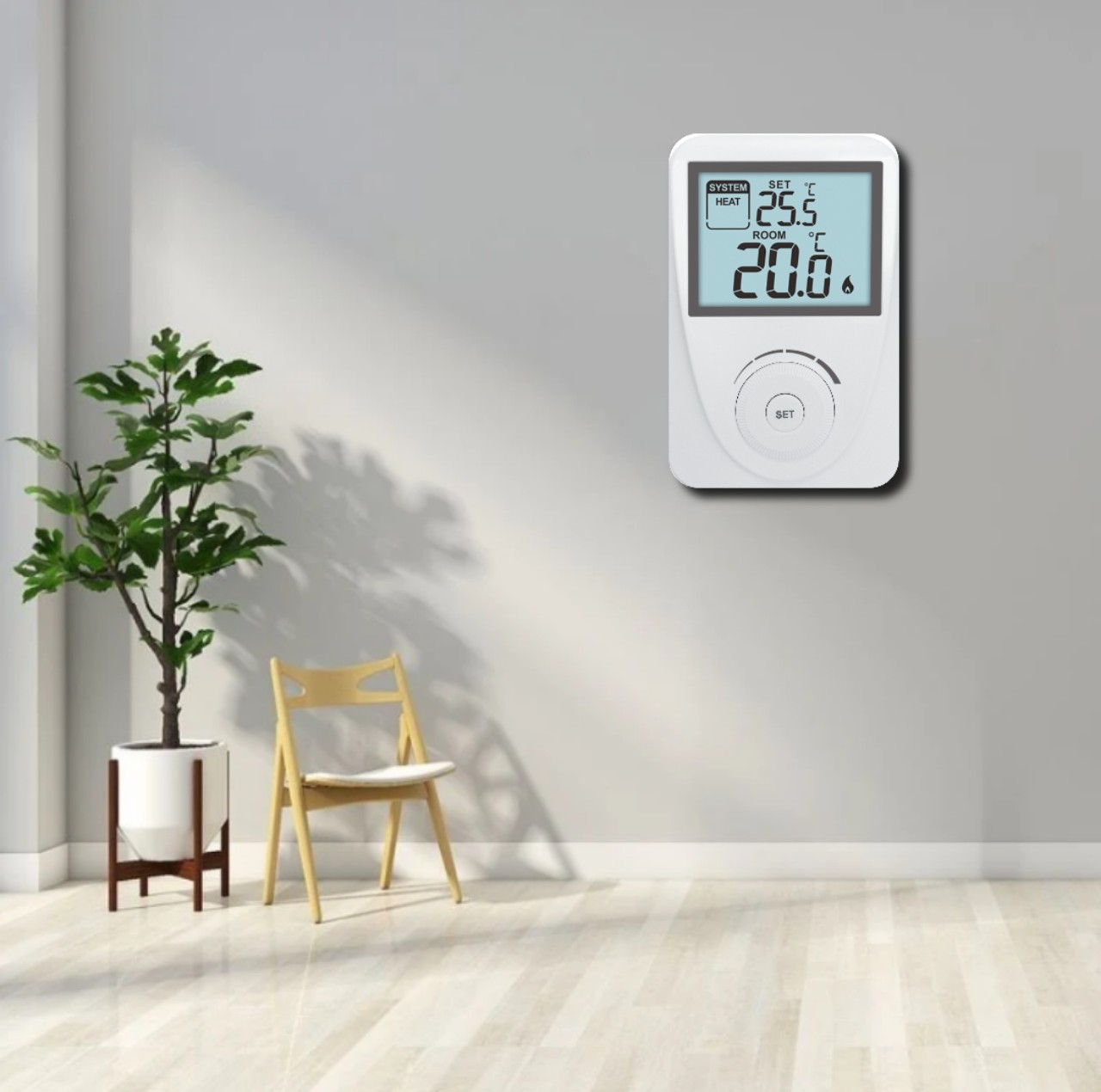 Anti - Flammable ABS Non - Programmable Heating Thermostat For Boiler