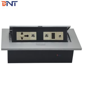 Hidden 3.5 Audio Desk Pop Up Sockets Black Matte , Power Supply Plug For