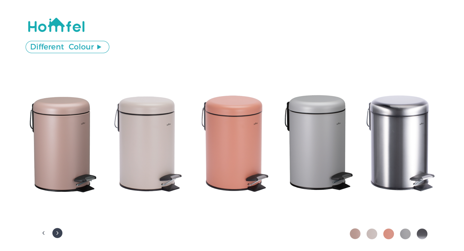 Baby Care Room BSCI Household Pedal Bin Round Stainless Steel Trash Bin With Thin Lid Trash Can 3L/5L/12L/20L/30L