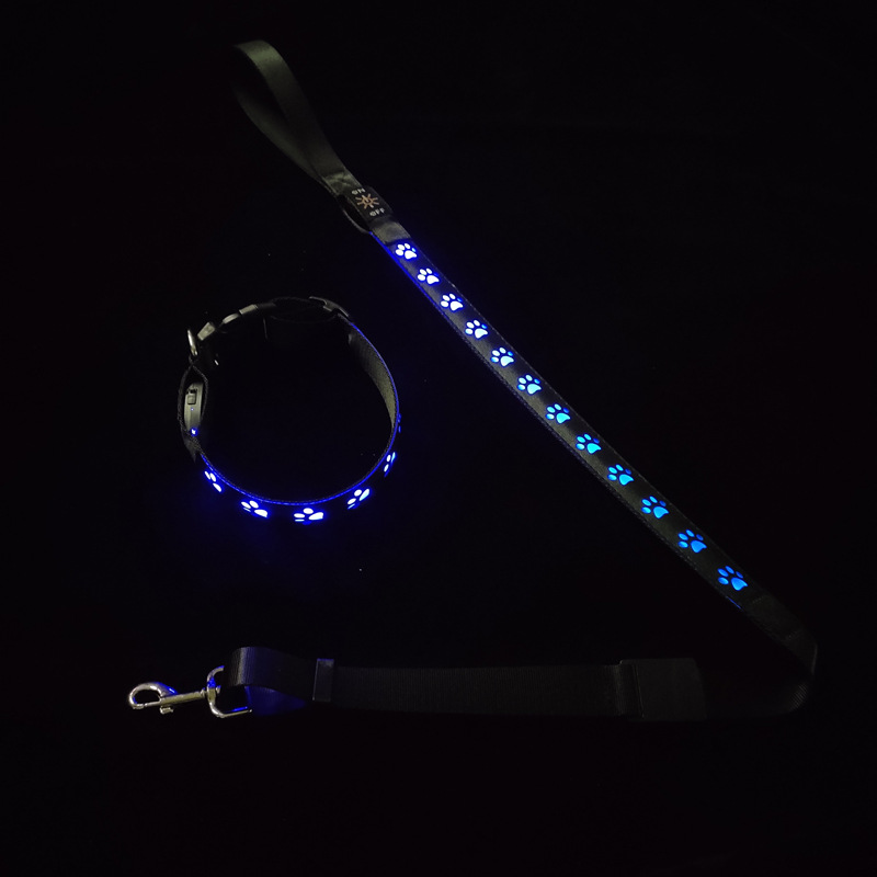 Pet Supplies LED Dog Collar with Custom Logo USB Rechargeable Flashing Modes Slow Flash