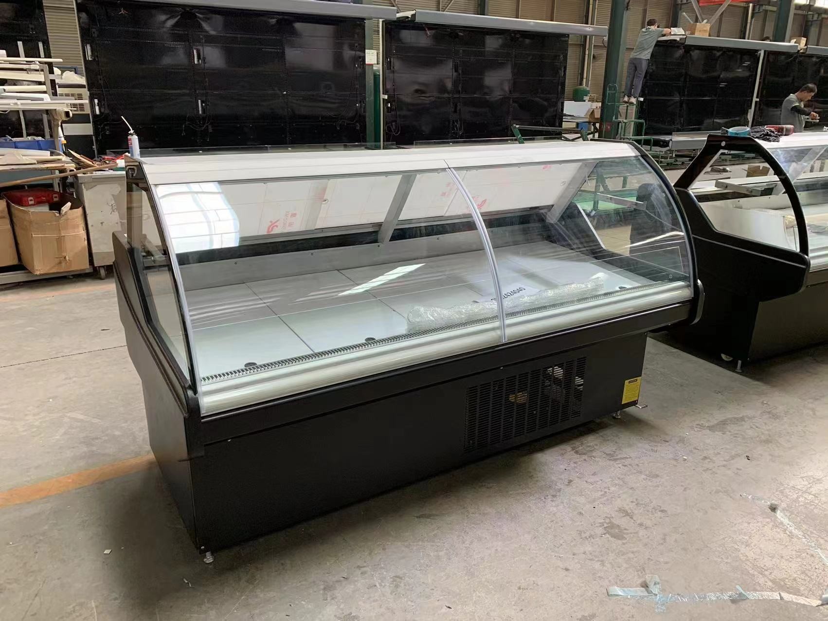 Butchery Equipment Commercial Fresh Meat Display Showcase With Glass Cover