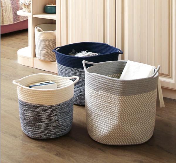 Decorative Custom Woven Cotton Rope Laundry Toys Candy Storage Fabric Container