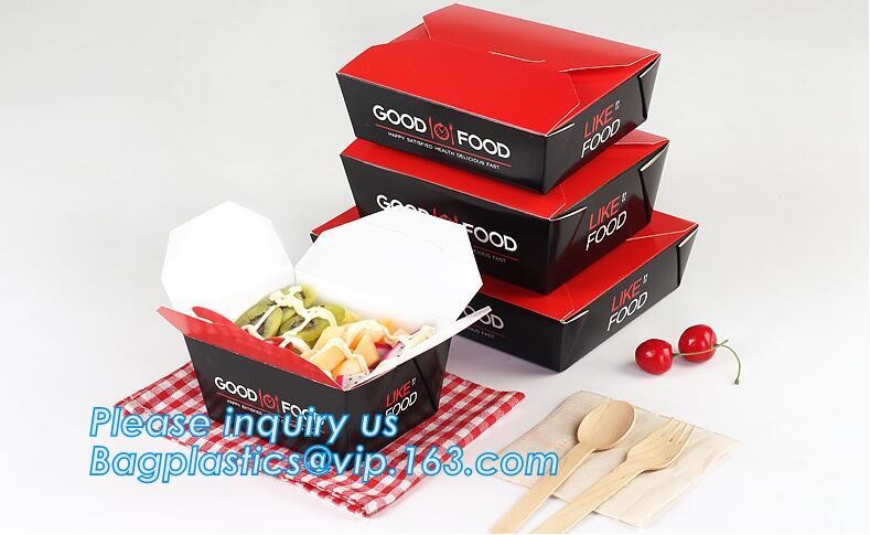 Cheap Cardboard foldable kraft paper lunch box with window,Lunch noodle fast food kraft paper box by customized logo pri