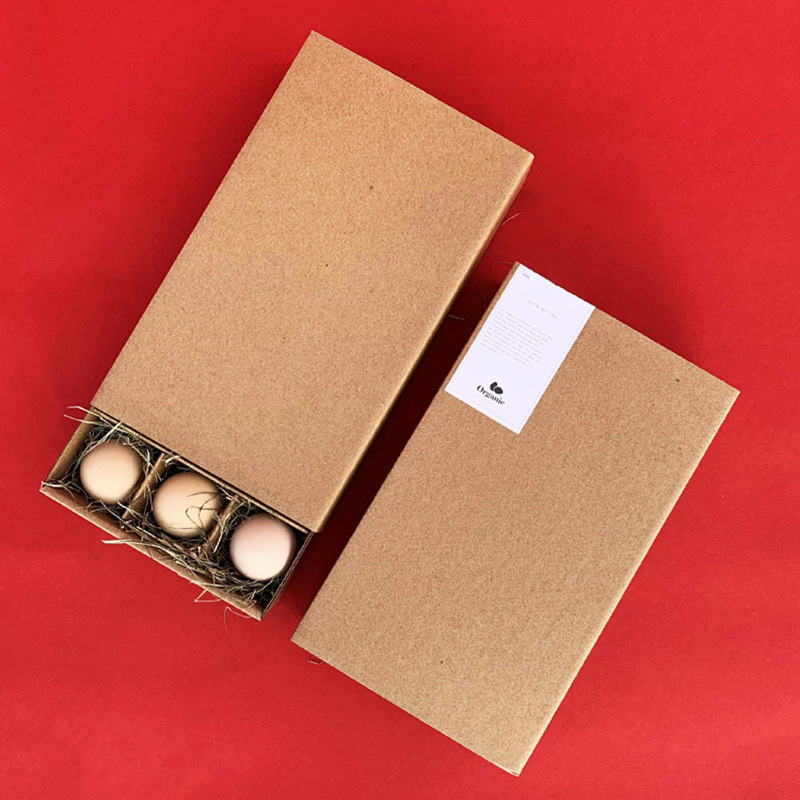 Empty 20 Reusable Egg Cartons Container Brown Cardboard Paper Custom Printed