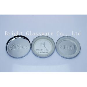custom electroplating silvery metal lids with emboss logo for candle holder