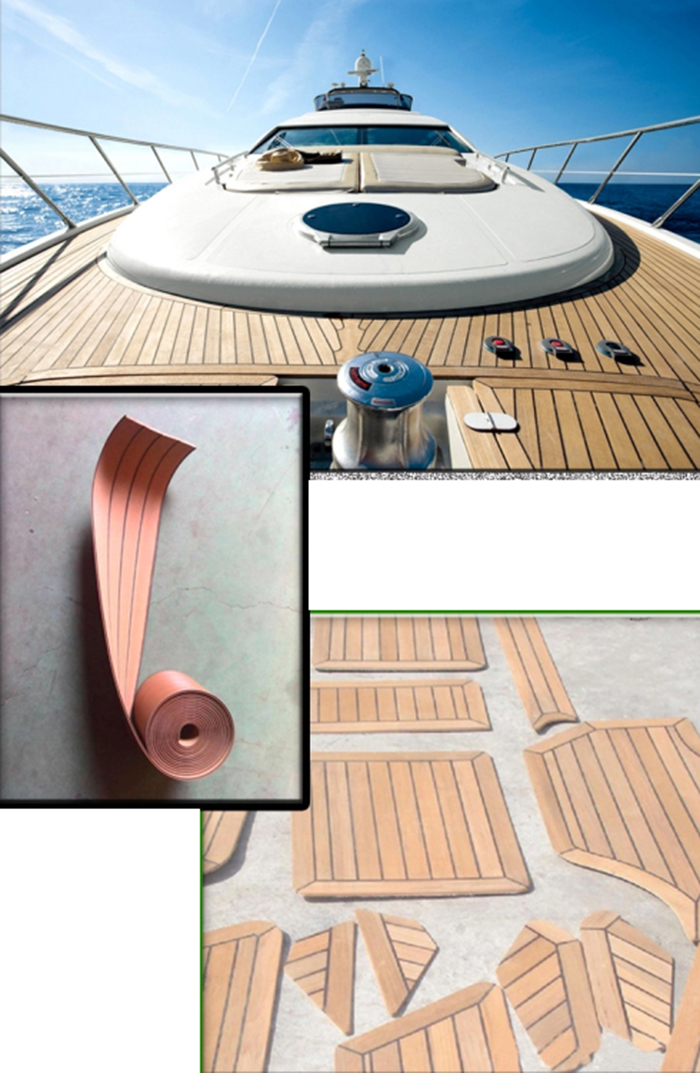 Teak Wood Anti-Corrosion Boat Deck Soft PVC Synthesis Yacht Decking for Modern Design