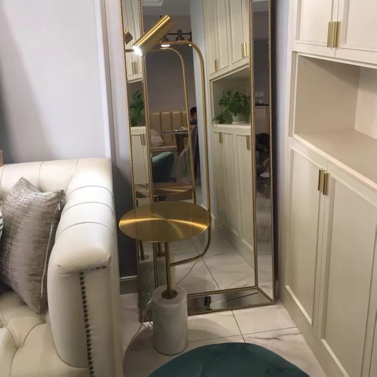 Home Decor Gold Metal With Marble Base Reading Desk Floor Lamp For Bedroom