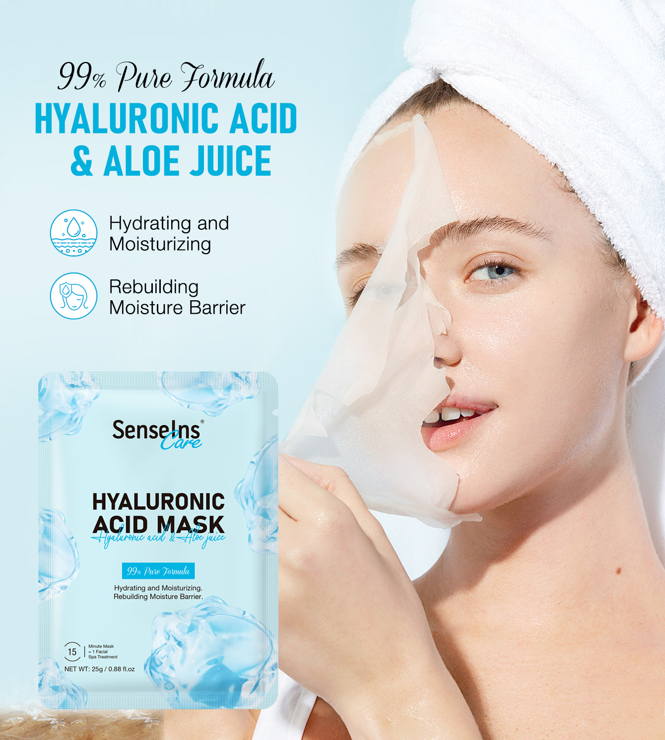 Wholesale Hyaluronic Acid Mask Organic Deep Nourishing Moisturizing Whitening Firming Fede Spots Facial Face Mask