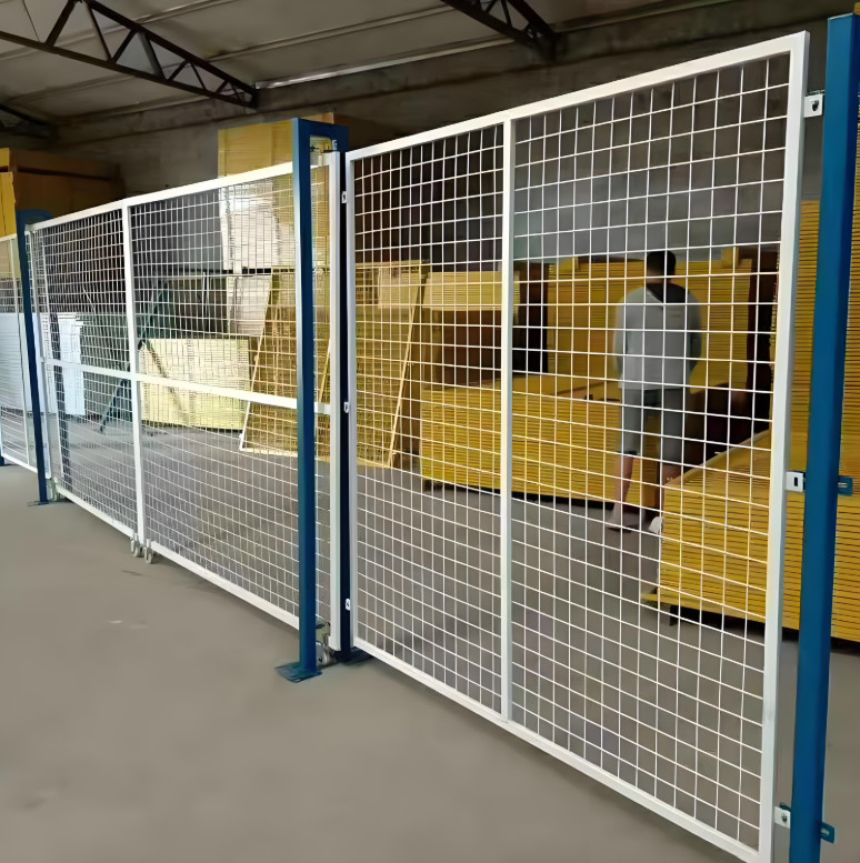 Green Color 3D Modelling Workshop Metal Fencing For Machinery Equipment Isolation