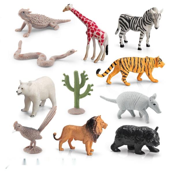 Wildlife Animal Model Toys 11 PCS Mini Tiger Zebra Lion Giraffe Black Bear