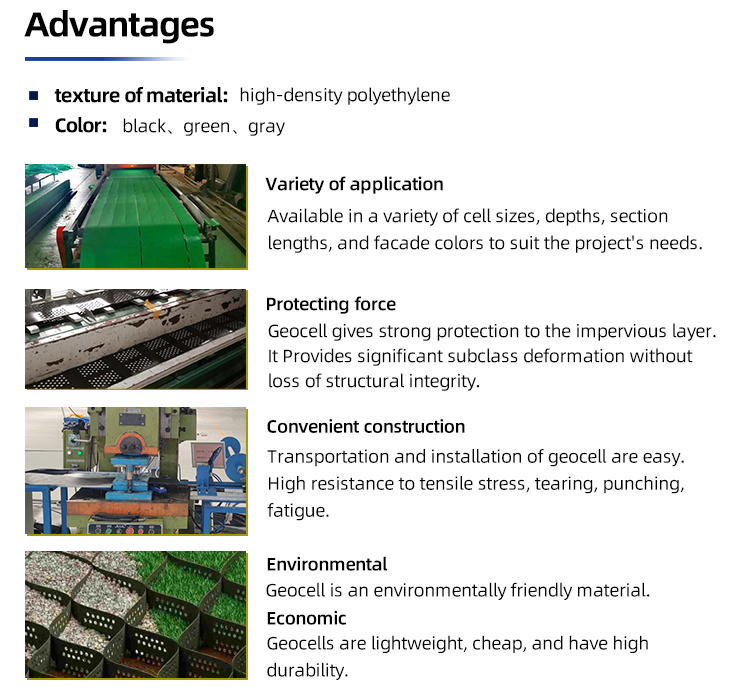 HDPE Geocell Ground Enhancement Cellular System for Gravel Grid Driveway Stabilization
