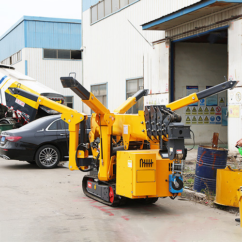 China Supplier 1.2ton Mini Hydraulic Telescope Crawler Crane With Attachments Tracked Spider Crane