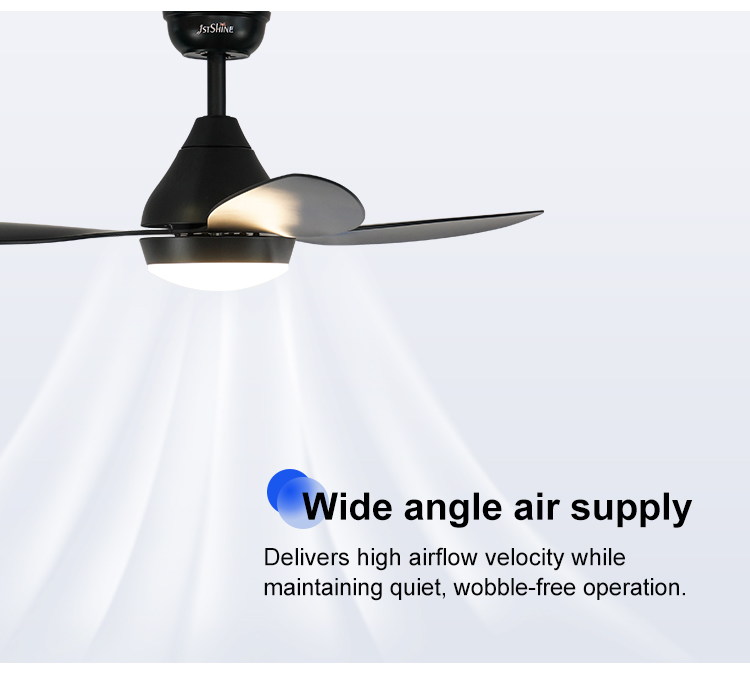 Remote Control/Wall Control Ceiling Fan Black Finish 3 Blades OEM Support Dimmer Yes