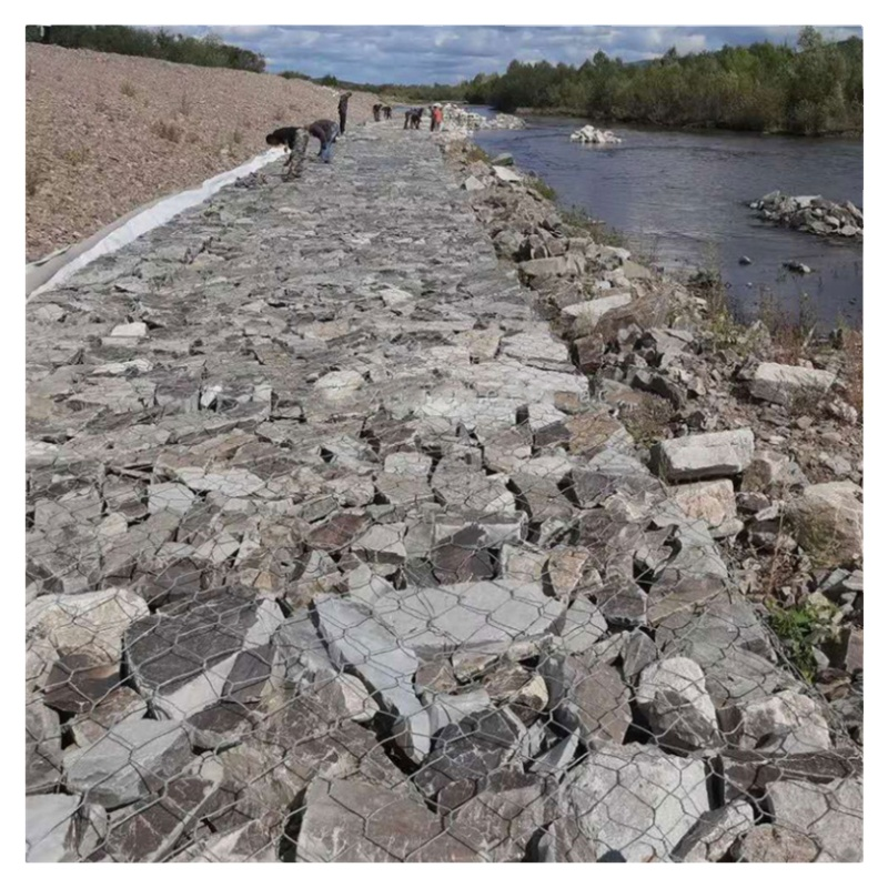 Galvanized Iron Wire Welding Pattern PVC Coated Gabion Basket for Flood Control Mesh