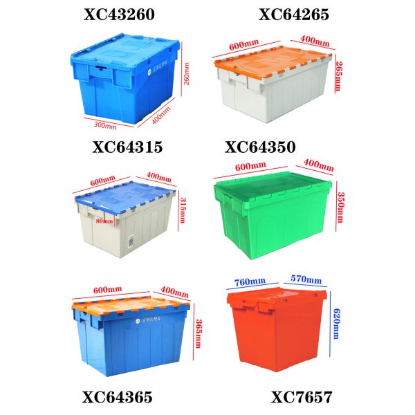 Stackable Attached Lid Container Storage Warehouse Plastic Moving Boxes