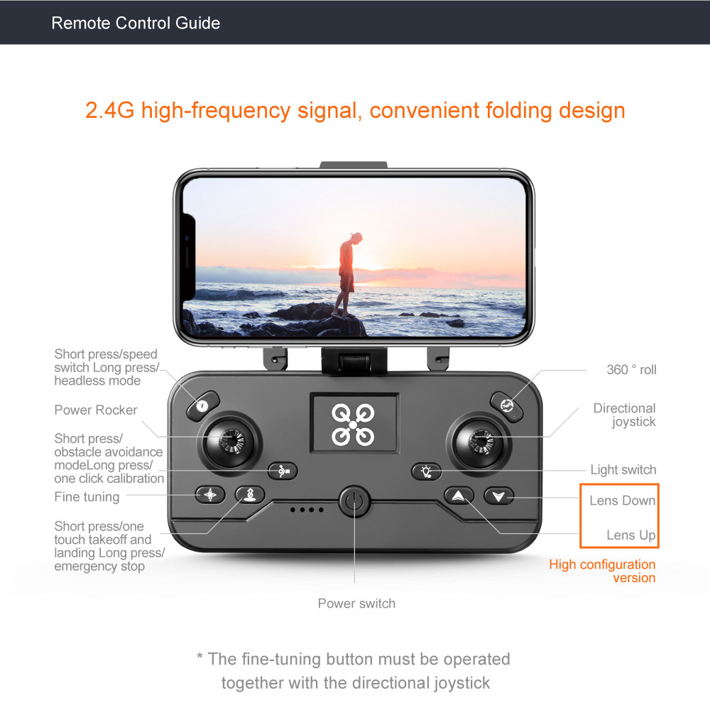 V8 Drone Remote Control Camera Smart Return Brushless Motor UAV Drones