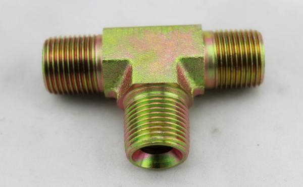 Carbon Steel BSPT Pipe Fittings Hydraulic Tee Female Fittings for Construction