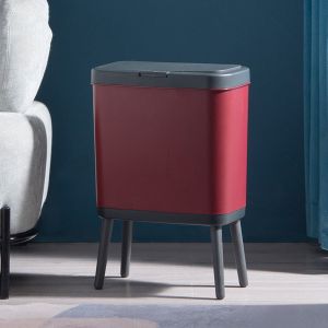 15Ltr PP Small Plastic Garbage Can Rectangular Trash Can On Legs