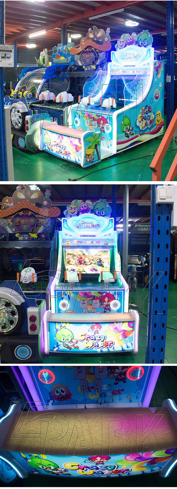 Coin Pusher Water Shooting Video Game Machine With 1 Year Warranty