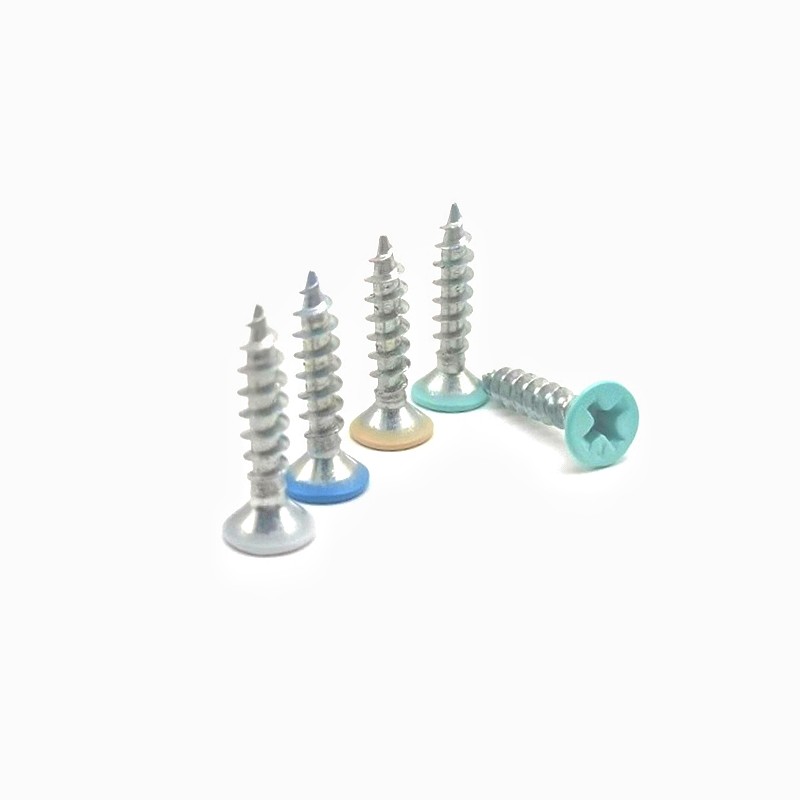 Countersunk Cross Self Tapping Screw Customized Color Paint Flat Head