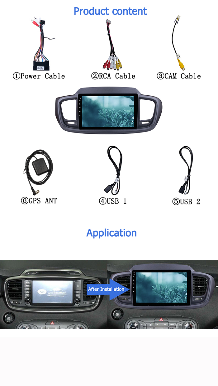 OEM Kia Car Stereo Double Din Video Player 1GB For KIA SORENTO 2015