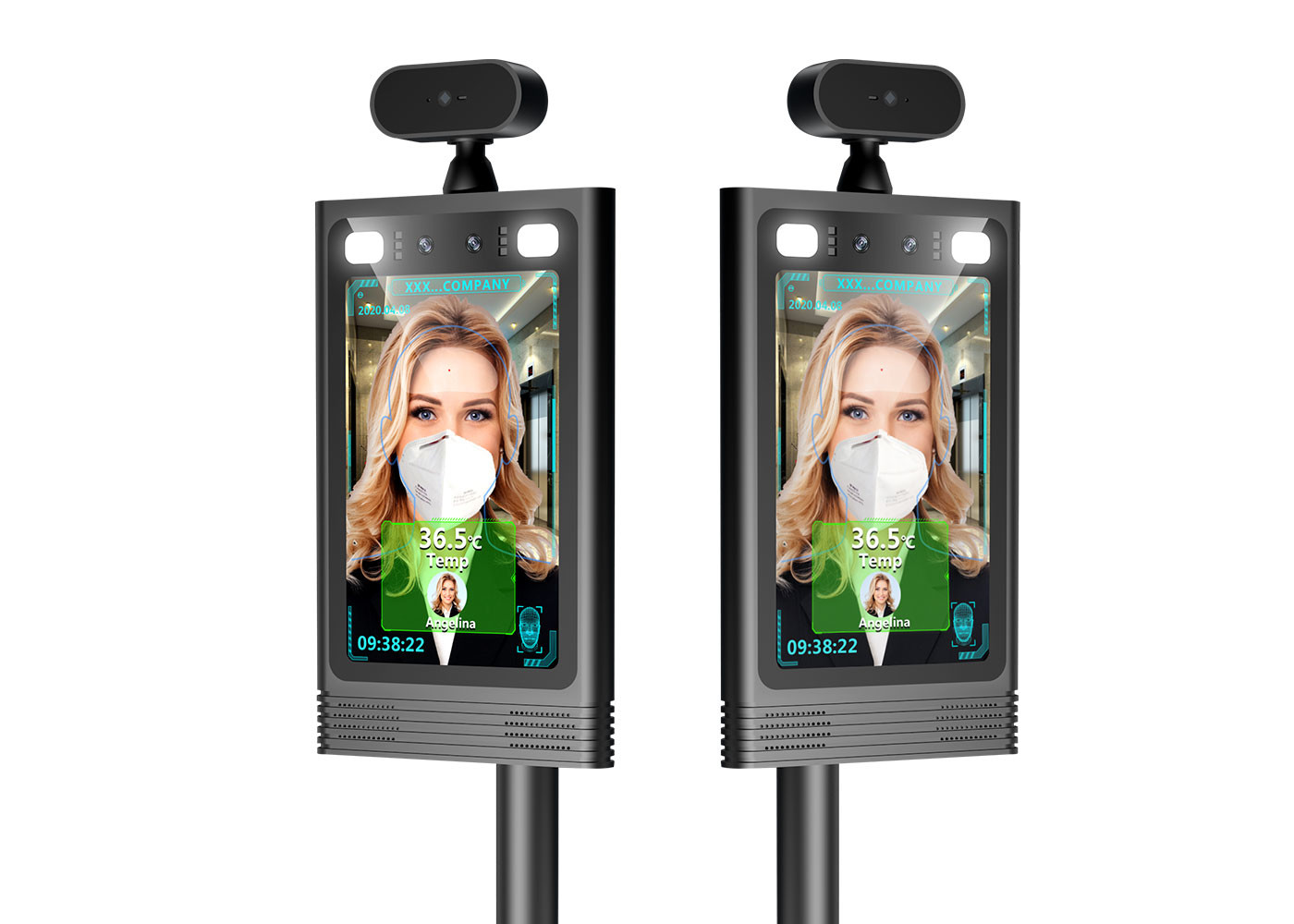 Time Attendance Face Recognition Infrared Thermometer 350cd/m2 With WIFI