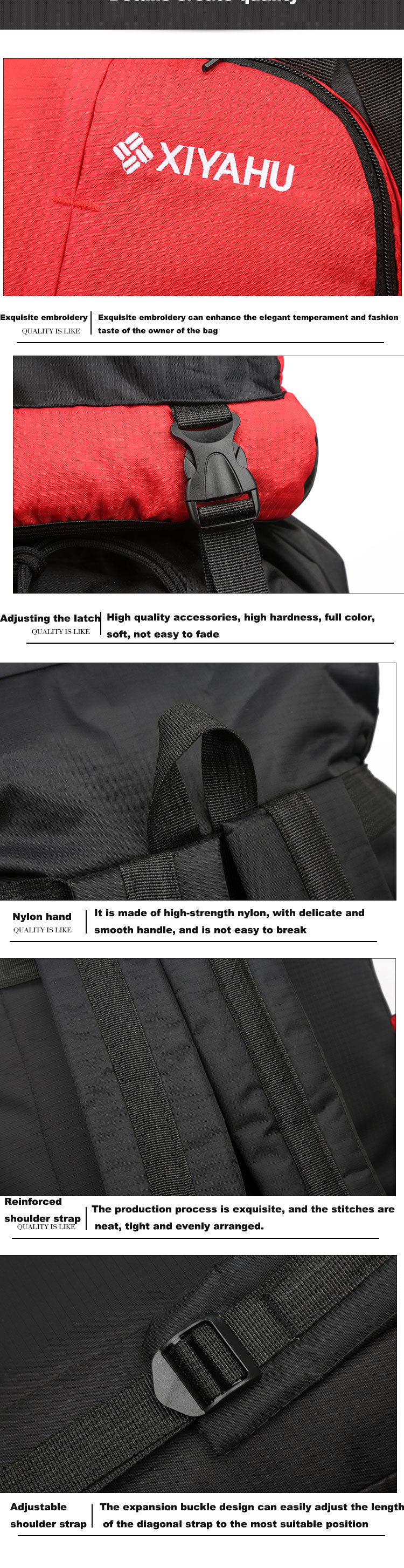 BSCI Waterproof Hiking Backpack 70L Camping Hiking Backpack For Men Women