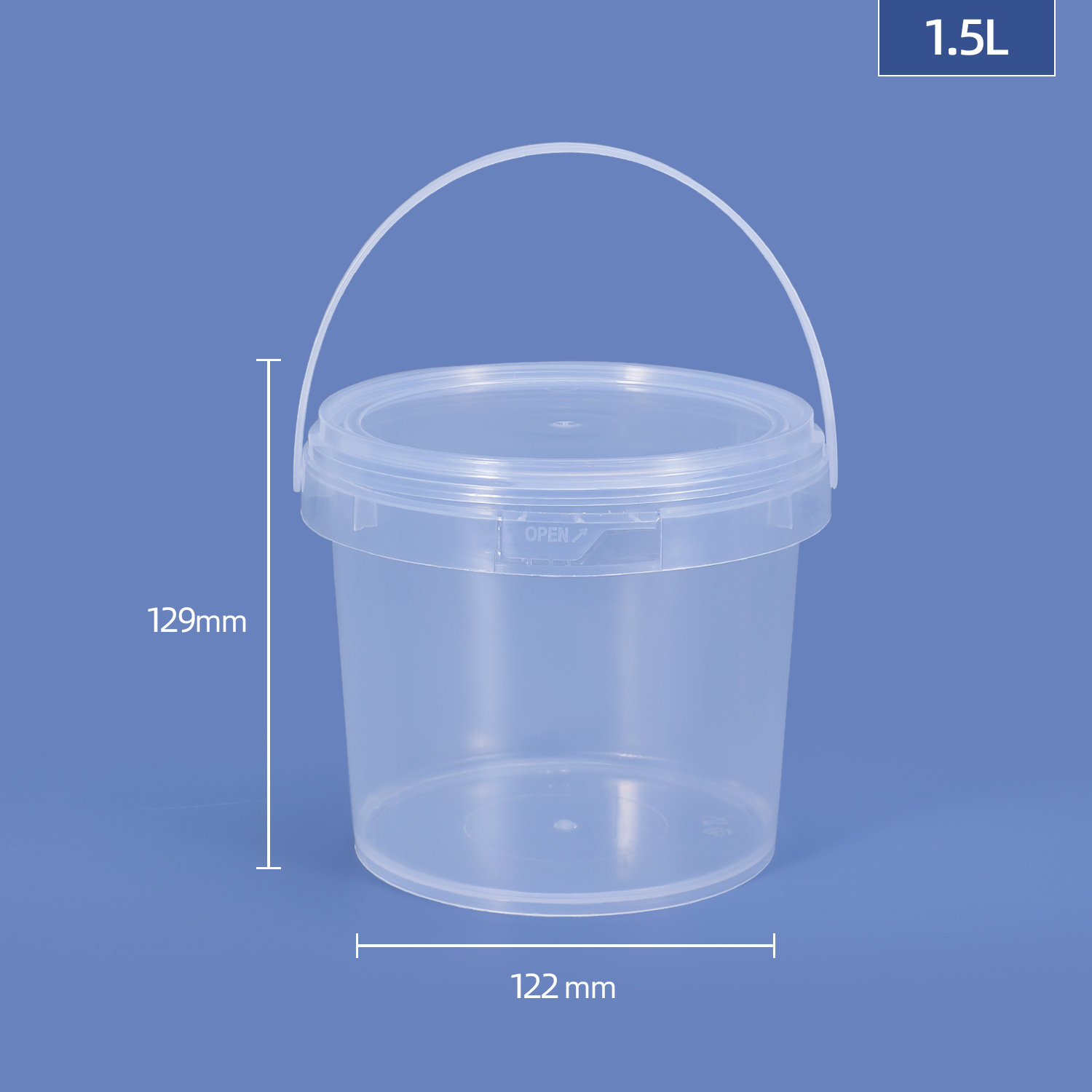 Store Your Ice in Style with 1000ml Round Plastic Bucket and Lid Set