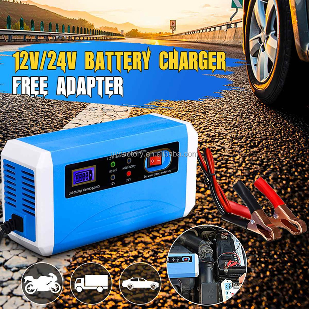 12V10A 24V10A GEL AGM Lead Acid Battery Charger with ABS Shell Sweeper Golf Cart Forklift Motorcycle Current Protection