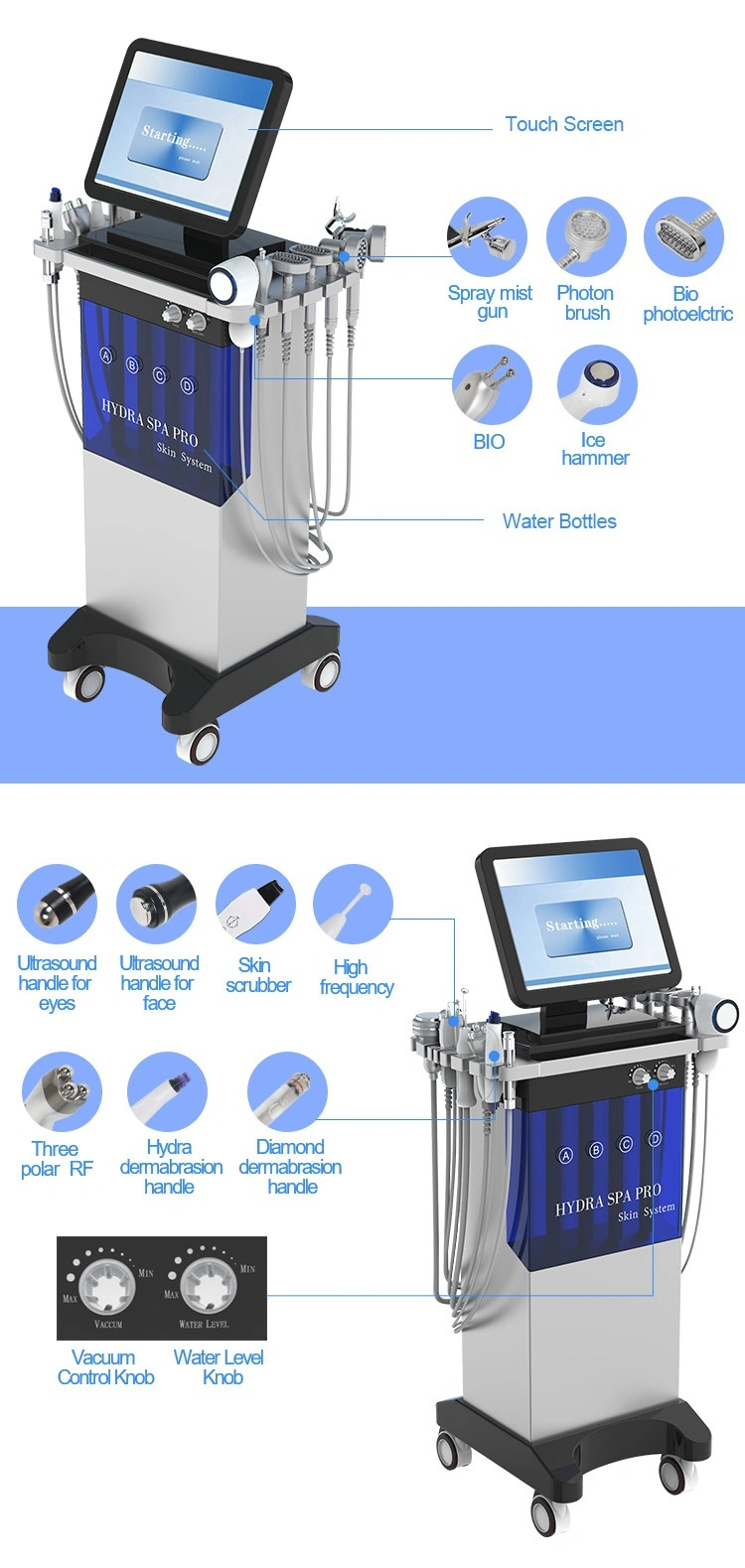China Beauty Oxygen Facial Machine Water Diamond Hydra Dermabrasion Device Manufactuer