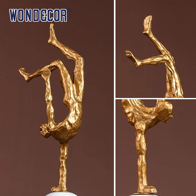 Small Indoor Abstract Metal Art Extreme Sports Figurine Copper Sculpture