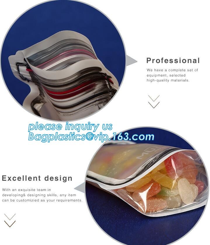 Resealable three -side sealed Aluminum Foil Zip Lock Bag/Food Moisture-proof k Pouch with Custom Logo, bagease