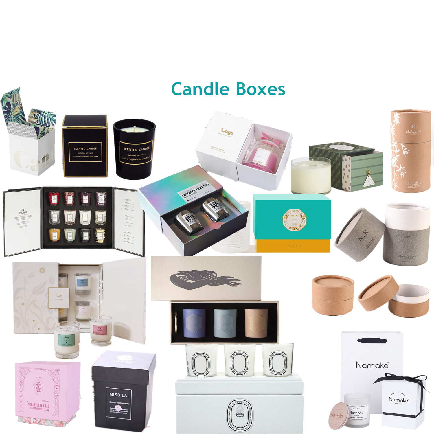 ODM Gift Scented Luxury Candle Packaging Boxes Paperboard Liner In Bulk