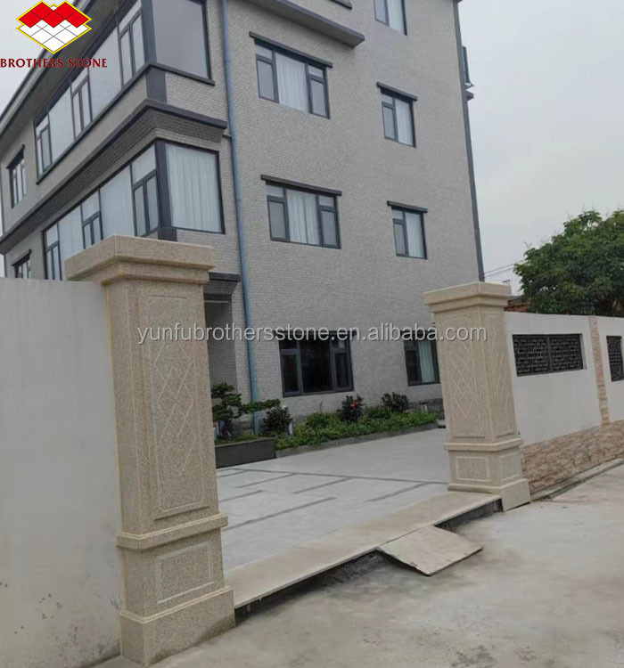 2700kg/m3 Granite Stone Hand Carved Cut-to-Size Pillar for Exterior Column Design