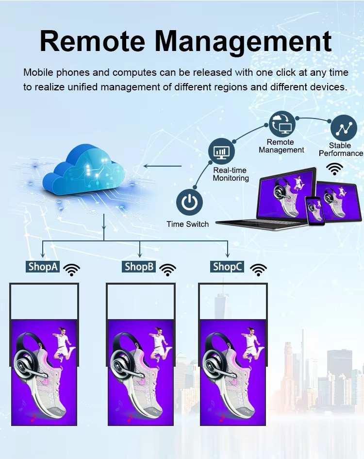 Shop 55 65 Inch 3000 Nit High Brightness Monitors Hanging Advertising Digital Signage Facing Window Lcd Screen Display