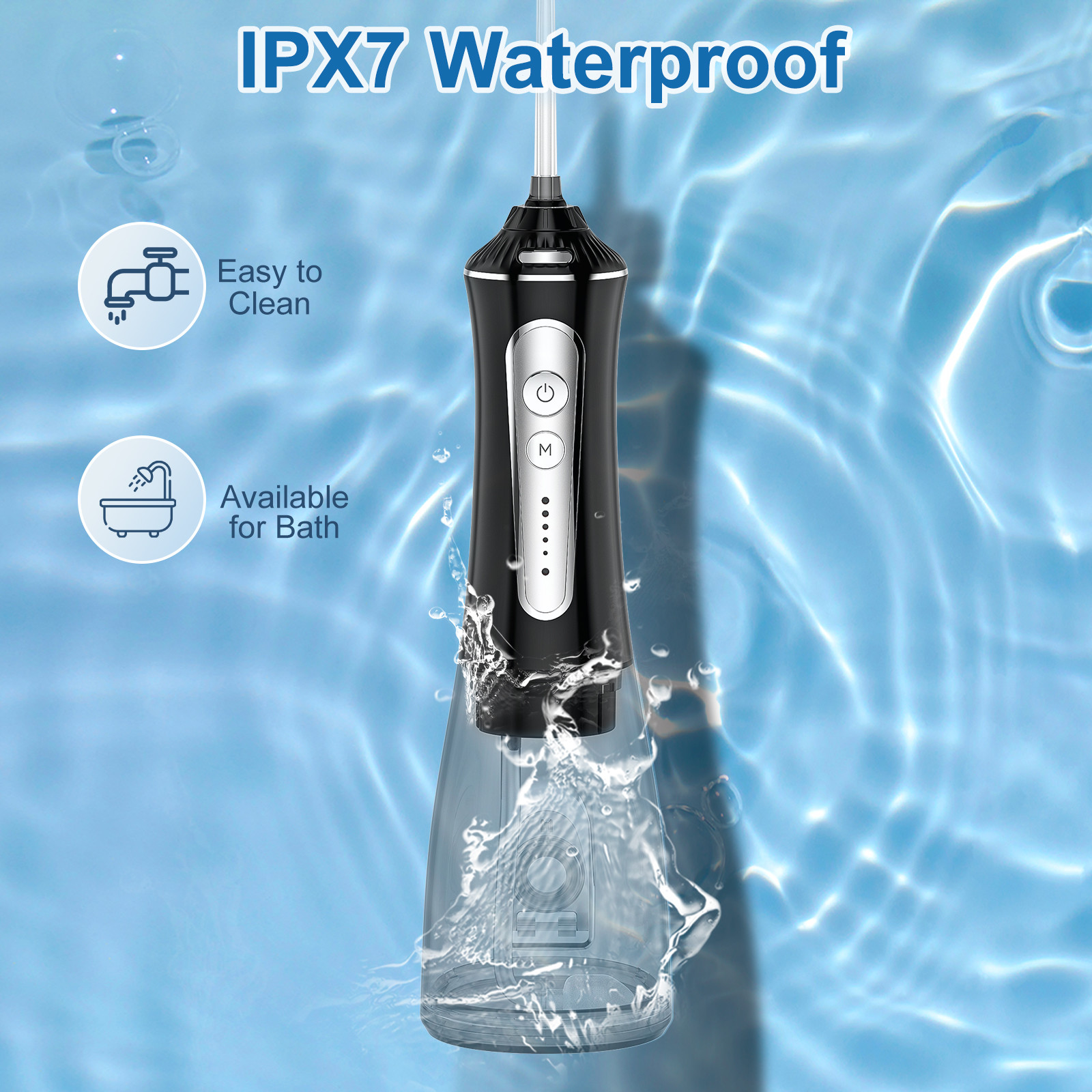 Foldable Bitvae BV C2 High Frequency Waterproof IPX7 Oral Irrigator UKCA Certified 5 Cleaning Modes and USB Rechargeable