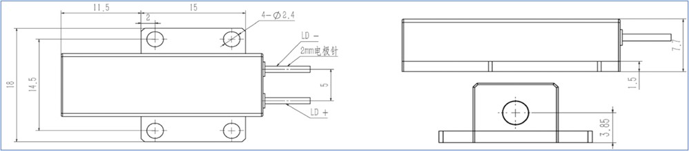 Erbium-Doped Glass Diode Lasers 1535nm 1537nm Wavelength Er Glass Laser