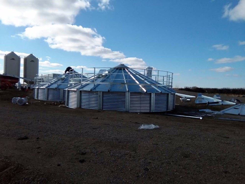 Corrugated Hot Dip Galvanized Steel Grain Silo With Temperature Moisture Inspection Sensor
