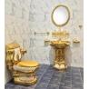 Buy cheap Golden Hotel Bathroom Sanitary Ware With Pedestal Basin Sink Wall Hung Toilet from wholesalers