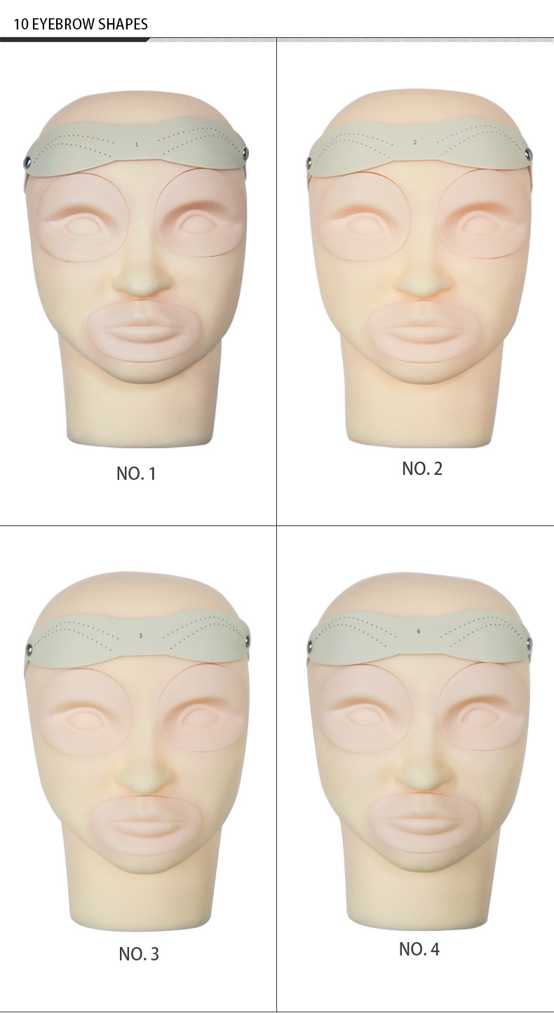Rubber Inkless Double Sided Eyebrow Tattoo Fake Skin With Headband